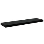 vidaXL Étagère murale flottante 4 Pièces Noir brillant 90x23 5x3 8 cm MDF