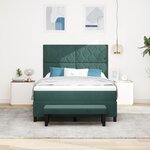 vidaXL Lit box spring avec matelas & banc vert foncé 140x200 cm velours