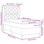 Lit avec Sommier et Matelas vidaXL - Gris clair  100x200 cm  Tissu
