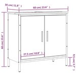 vidaXL Armoire lavabo de salle de bain sonoma gris 60x30x60 cm