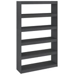 vidaXL Bibliothèque/Séparateur de pièce Gris 100x30x167 5cm Pin massif