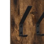 vidaXL Porte-manteau mural avec stockage Chêne fumé 20 x 1.5 x 100 cm