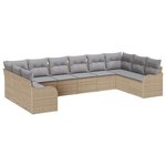 vidaXL Ensemble de canapé de jardin 10 Pièces Beige  gris clair