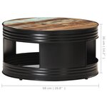 vidaXL Table basse Noir 68x68x36 cm Bois de récupération massif