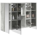 vidaXL Armoire Miroir de Salle de Bain Gris béton 60 x 14 5 x 50 cm