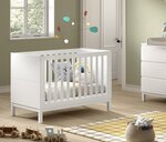 Ensemble Chambre eva lit bébé 60x120 + commode + plan à langer + armoire 2 portes blanc