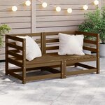 vidaXL Canapés d'angle de jardin 2 Pièces marron miel bois de pin solide