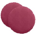 vidaXL Coussins de siège 2 pc Velours Bordeaux Ø 80 x 29 cm