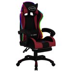 vidaXL Fauteuil de jeux vidéo avec LED RVB Bordeaux et noir Similicuir