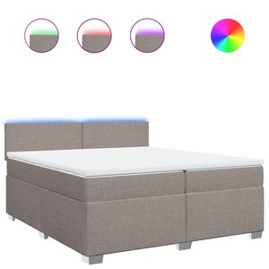 vidaXL Sommier à lattes de lit avec matelas Taupe 200x200 cm Tissu