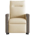 vidaXL Fauteuil inclinable de massage électrique Crème Tissu