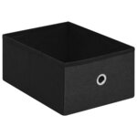 Banc banquette de rangement pliable noir 76 x 38 x 38 cm fau x lin 02_0010904