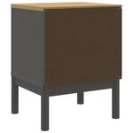 vidaXL Table de chevet FLORO gris 45x39x57 cm bois de pin massif
