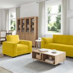 vidaXL Ensemble de canapés 3 Pièces avec coussins Jaune Velours