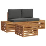 vidaXL Ensemble de canapés d'extérieur Naturel et Anthracite