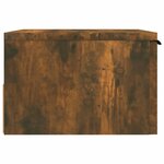 vidaXL Table de chevet murale Chêne fumé 34x30x20 cm