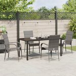 vidaXL Ensemble de salle à manger de jardin de 5 pièces en rotin poly gris