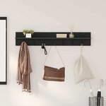 vidaXL Porte-manteau mural avec étagère Chêne noir 100 x 10.5 x 18 cm