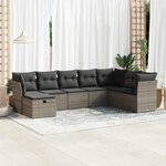 vidaXL Salon de jardin 8 Pièces avec coussins gris résine tressée