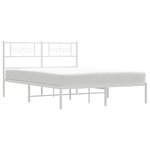 vidaXL Cadre de lit métal sans matelas et tête de lit blanc 150x200 cm