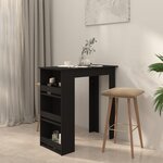 vidaXL Table de bar et rangement Noir 102x50x103 5cm Bois d'ingénierie