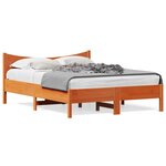vidaXL Cadre de lit sans matelas cire marron 135x190cm bois pin massif