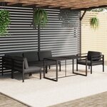 vidaXL Salon de jardin 6 Pièces avec coussins Aluminium Anthracite