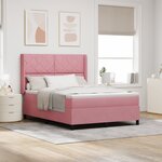 Lit à ressort vidaXL avec matelas Rose 140x200 cm Velours