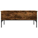 vidaXL Table basse chêne fumé 100x50x45 cm bois d'ingénierie et métal