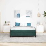 vidaXL Lit à ressorts avec matelas Vert foncé 140 x 190 cm tissu