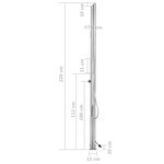 vidaXL Douche de jardin avec base marron 225 cm Acier inoxydable