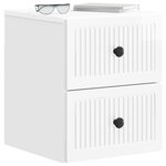 vidaXL Cabinet de chevet mural Blanc brillant 33 x 34 5 x 40 cm