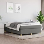 vidaXL Cadre de lit Gris foncé 140x190 cm Tissu