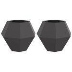 vidaXL Jardinière 2 Pièces Noir 75 x 75 x 60 cm Acier