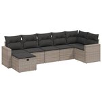 vidaXL Salon de jardin avec coussins 7 Pièces gris résine tressée