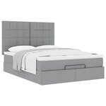 VidaXL Cadre de lit ottoman et matelas gris clair 140x190 cm tissu