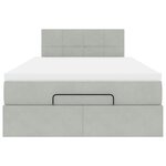 vidaXL Lit ottoman avec matelas et LED gris clair 120x190cm velours