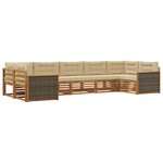 vidaXL Ensemble de canapés d'extérieur 7 pc Naturel et Beige