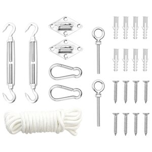 vidaXL Jeu d'accessoires de voile d'ombrage 9 Pièces Acier inoxydable