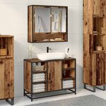 vidaXL Armoire Miroir de Salle de Bain Bois ancien 65 x 20 x 60 cm