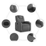 vidaXL Fauteuil inclinable gris similicuir
