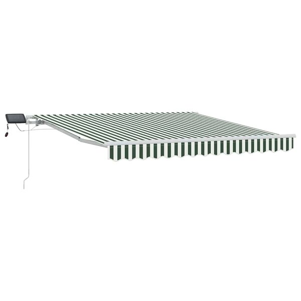 vidaXL Auvent Rétractable with 350 x 250 cm Vert et blanc