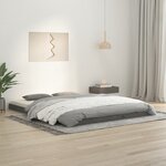 vidaXL Cadre de lit Gris 150x200 cm Bois de pin massif Très grand