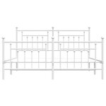 vidaXL Cadre de lit métal avec tête de lit/pied de lit blanc 183x213cm