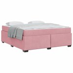 vidaXL Cadre de lit avec matelas Rose 180 x 200 cm tissu
