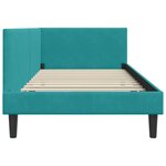 vidaXL Cadre de lit d'angle avec tête de lit Turquoise 100 cm x 200 cm