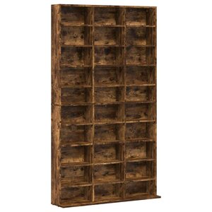 vidaXL Armoire à CD Chêne fumé 102x23x177 5 cm Bois d'ingénierie