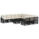 vidaXL Ensemble de canapé de jardin 12 Pièces Noir polyrotin