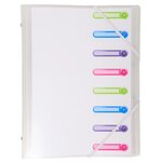 Trieur Polypropylène 3 Rabats Chromaline 8 Compartiments - Couleurs Assorties - X 10 - Exacompta