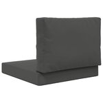 vidaXL Coussin de canapé d'extérieur 2 Pièces Anthracite Polyester